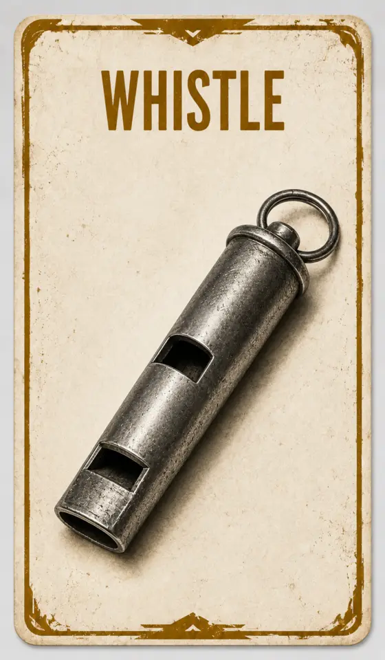Whistle supply card